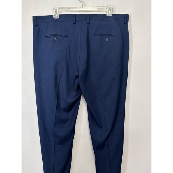 Soul Of London Mens Dress Pants Blue Stretch Flat Front Zip 39 Unfinished New - Picture 5 of 8